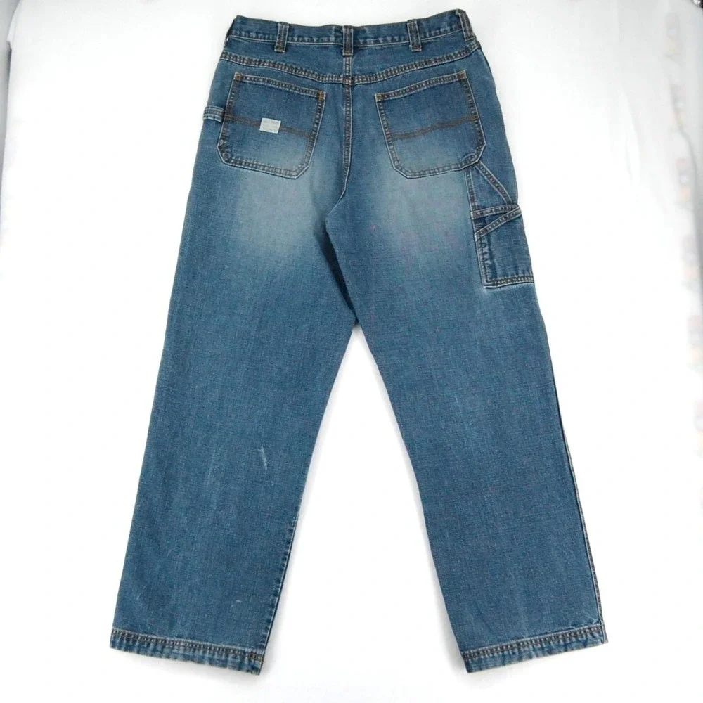 Vintage Y2K Old‎ Navy Painters Jeans Mens 36x32 Blue Medium Wash Relaxed Baggy